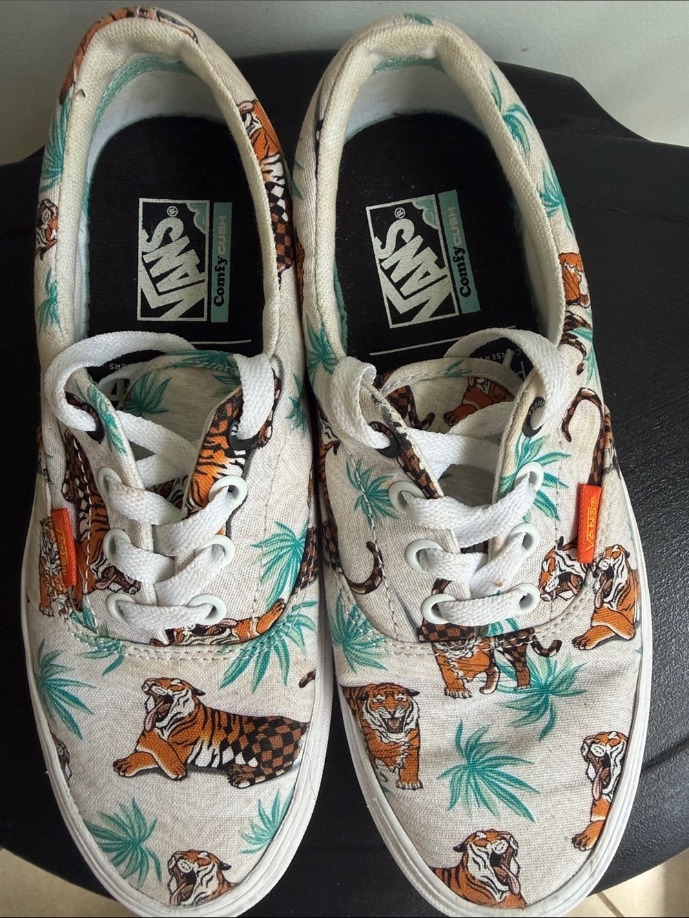 Discovery Project Cat Vans Women’s shoes White Tiger Print